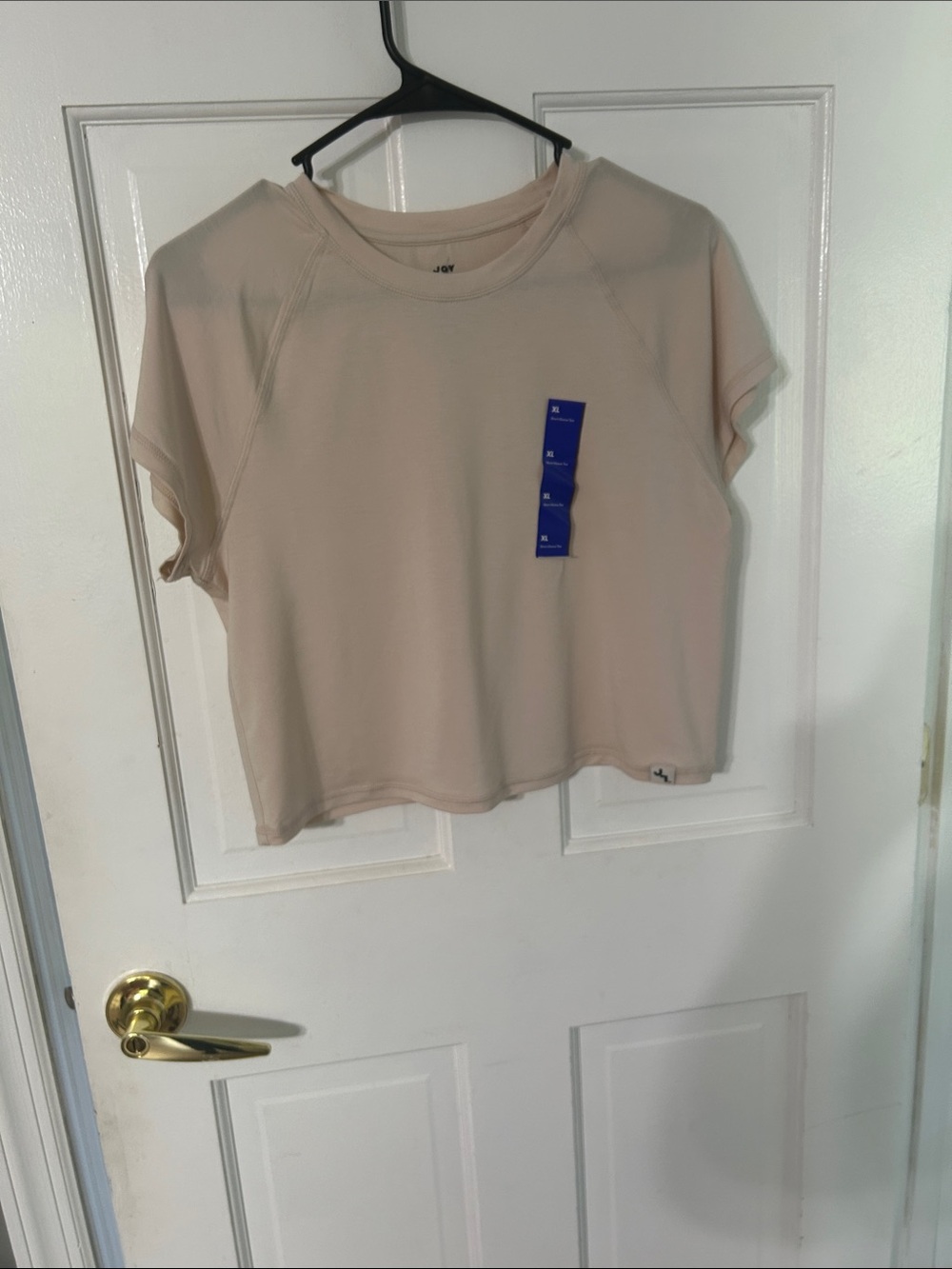 JoyLab Beige Short Sleeve Cropped Tee
